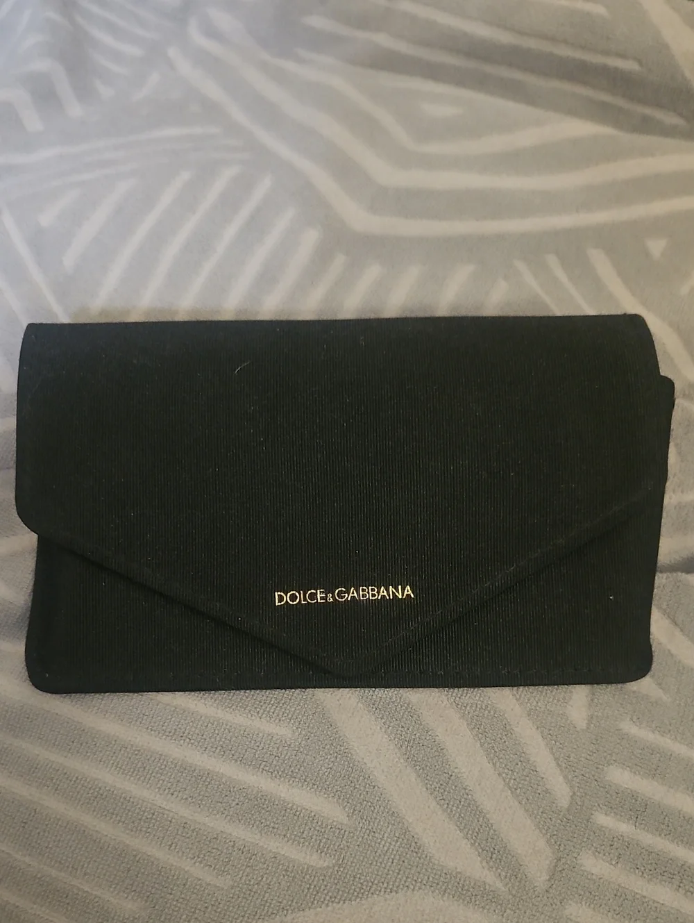 Dolce & Gabbana Black Fabric Sunglasses Case with Gold Logo